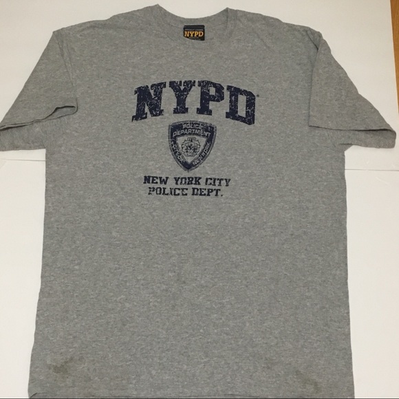 OFFICIAL NYPD T SHIRT GRAY NEW YORK CITY POLICE LARGE